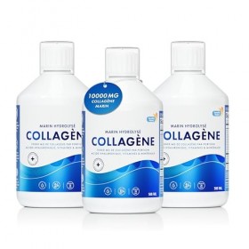 Swedish Nutra - Complément liquide de collagène marin hydrolysé 10 000 mg - 3 x 500 ml 1 500 ml 60 jours dapprovisionnemen Ac...