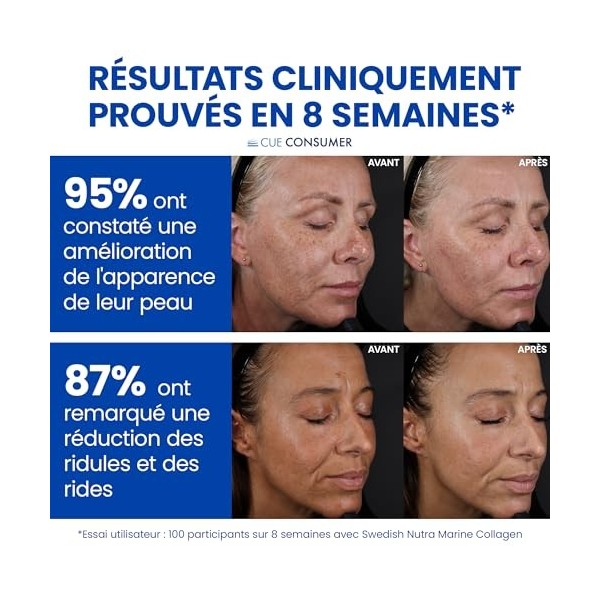 Swedish Nutra - Complément liquide de collagène marin hydrolysé 10 000 mg - 3 x 500 ml 1 500 ml 60 jours dapprovisionnemen Ac...
