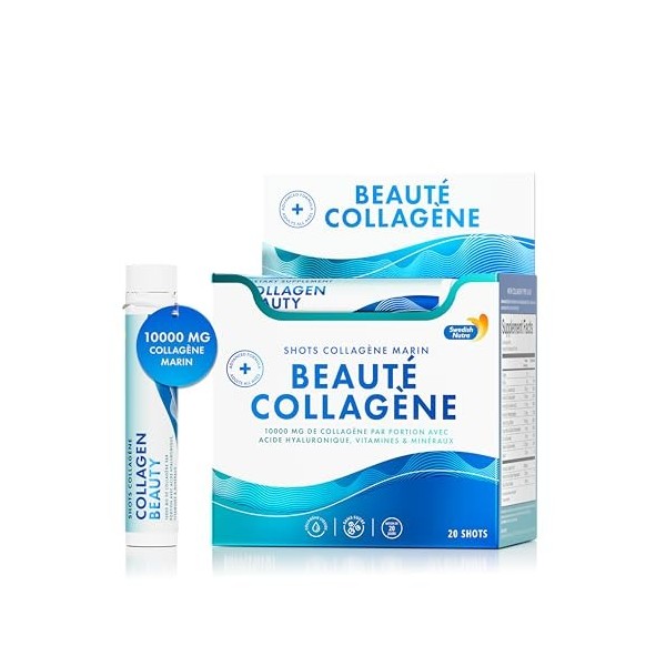 Swedish Nutra - Complément liquide de collagène marin hydrolysé 10 000 mg - 3 x 500 ml 1 500 ml 60 jours dapprovisionnemen Ac...