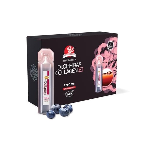 Dr. OHHIRA® Collagen+ | Complément Alimentaire de Collagène Marin Liquide pour Femmes | Peptides de Collagène Hydrolysé Types...