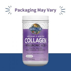 Garden of Life Wild Caught & Grass Fed Collagen with Hyaluronic Acid Powder - 270g Acide hyaluronique