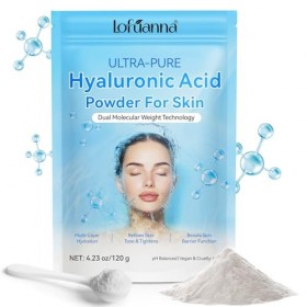 Hyaluronic Acid Powder,Poudre dacide hyaluronique pur pour la peau, sérum facial de bricolage soluble dans leau pour lhydr