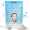 Hyaluronic Acid Powder,Poudre dacide hyaluronique pur pour la peau, sérum facial de bricolage soluble dans leau pour lhydr