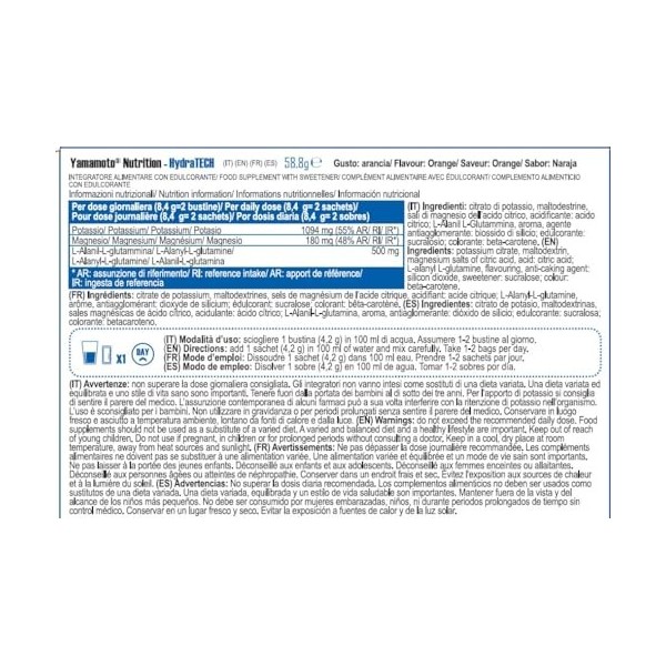 Yamamoto Nutrition Hydratech Complément Alimentaire 14 Sachets Orange