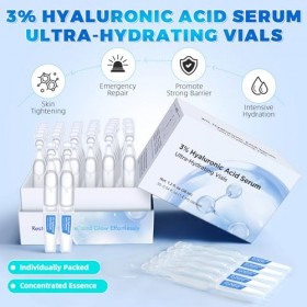 Sérum à lacide hyaluronique à 3 % - Viaux ultra hydratants - Hyaluron Ultra pour le visage - Sérum à lacide hyaluronique re