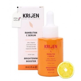 Sérum pour le visage végétalien 30 ml avec extrait pur de ramibutane rétinol végétal , vitamine C, acide férulique et acide 