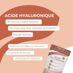 INOLAB | Acide Hyaluronique Haute Absorption 20-50 kDa | Beauté Peau & Hydratation Intense | Haute assimilation Gélules Gastr