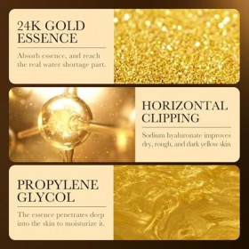 Sérum 24k or à Lacide Hyaluronique, 2 Pièces, Sérum Anti-âge Enrichi En or Et Acide Hyaluronique Pour Une Hydratation Maxima