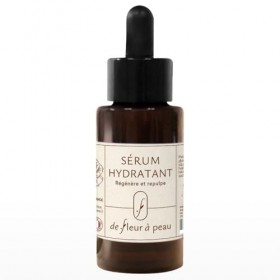 De Fleur à Peau - Sérum hydratant et anti-âge - Acide Hyaluronique et Coenzyme Q10 - Antioxydant | Ingrédients purs - 30 ml A...