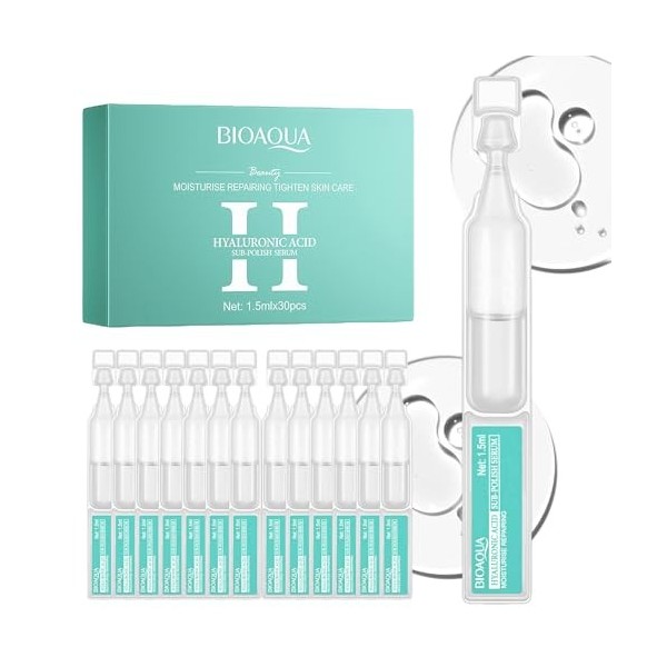 Microneedling Serum,Hyaluronic Aqua Solution Ampoule,Microneedling visage,Hyaluronic Acid Ampoule Sérum Concentré,soin hydrat...