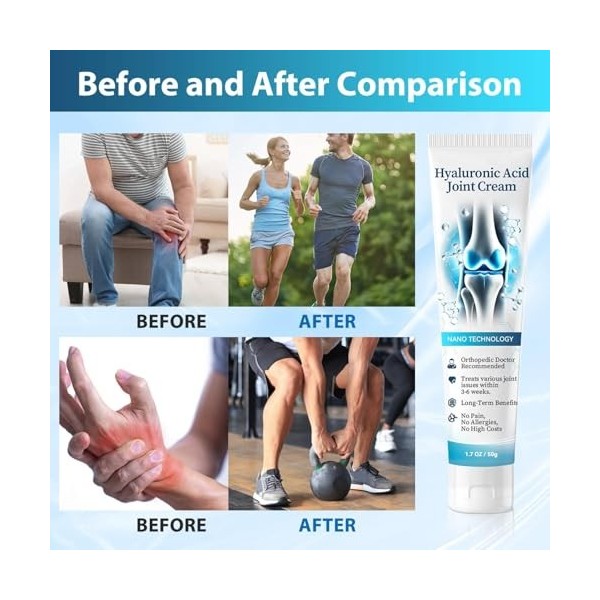 Arthroheal Hyaluronic Acid Joint Repair Cream, Hyaluronic Joint Cream, Arthroheal Crème Réparatrice pour Articulations à Lac