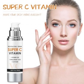 Sérum Visage Éclaircissant Vitamine C + Caféine - Lot de 2 x 50 ml | Traitement Anti-Taches & Unifiant pour un Teint Radieux 