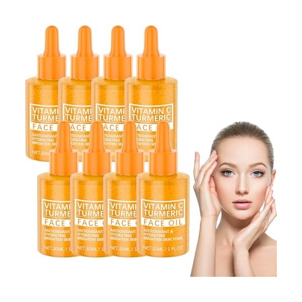 Turmeric and Vitamin C Serum, Sérum Visage Anti Aging avec Acide Hyaluronique et Niacinamide, Dark Spot Remover pour Visage, ...