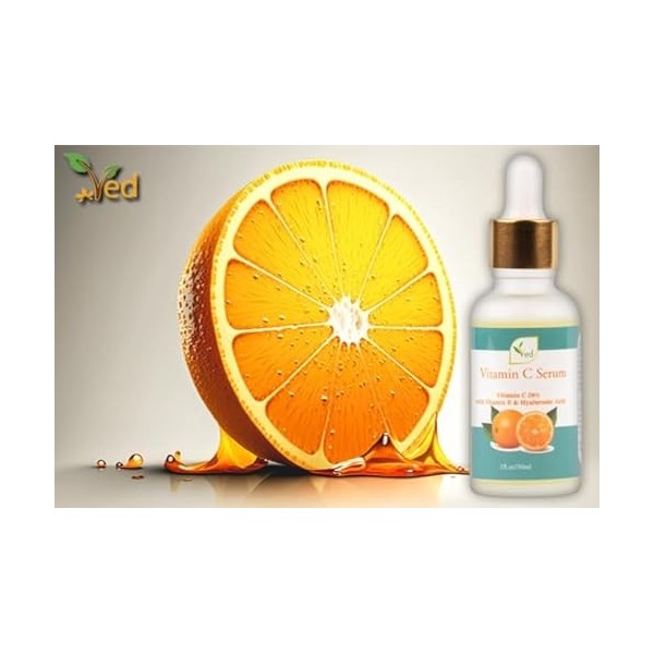 Siero alla vitamina C VED | Il miglior siero antietà e antirughe | con Vitamina E e Acido Ialuronico 30ml