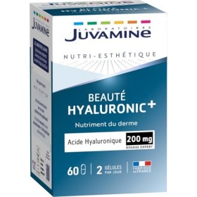 JUVAMINE - Beauté Hyaluronique + - Acide Hyaluronique 200mg - Nutriment du derme - Beauté - Elasticité - Peau - 60 gélules - 