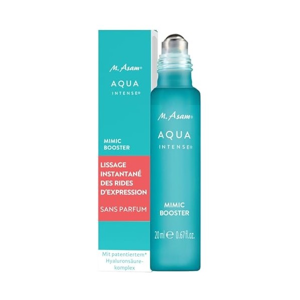 M. Asam AQUA INTENSE Mimic Booster Serum 20 ml - Sérum hyaluronique avec peptide high-tech pour lisser rides dexpression, Ac...