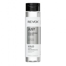 REVOX B77 - Nettoyant Visage Just Hyaluronic Acid 3%, 250 ml, Nettoyant Hydratant à l’Acide Hyaluronique, Élimine Impuretés e