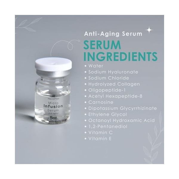 Sérum Anti-Âge 5ml – Ampoules Avancées à l’Acide Hyaluronique pour Hydrater la Peau, Lisser les Rides, Solution Tout-en-Un Mi...