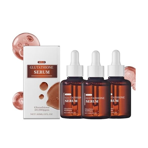 Glutathion Sérum éclaircissant à lacide hyaluronique aide à réduire les taches brunes, à équilibrer le teint et les ridules, ...