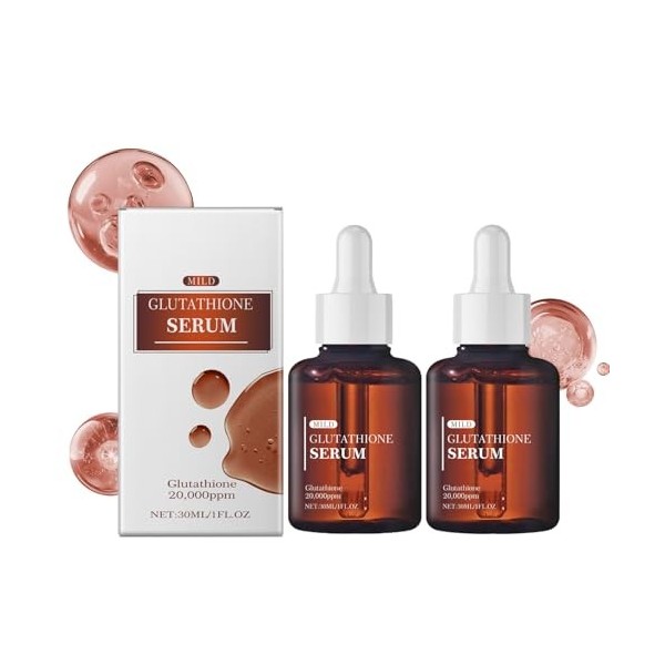 Glutathion Sérum éclaircissant à lacide hyaluronique aide à réduire les taches brunes, à équilibrer le teint et les ridules, ...