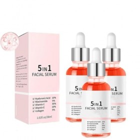 3 PCS Skin Vitamin Serum, 5 in 1 Anti Wrinkle Firming Serums, Full Face and Body, Wrinkle Lifting and Firming Essence, Nouris