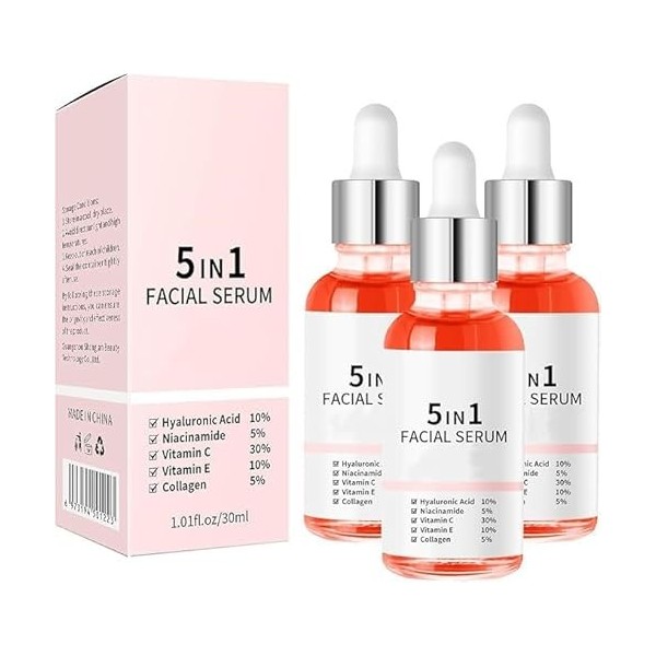 Finones Skin Vitamin Serum, 5 in 1 Anti Wrinkle Firming Serum, Full Face and Body Serums,Nourishing and Hydrating, Lifting an...