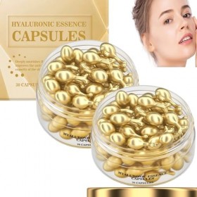 Sérum anti-âge à lacide hyaluronique et à la vitamine E pour le visage. Hydratation intense, cible les ridules, lifting des ...