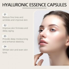 Sérum anti-âge à lacide hyaluronique et à la vitamine E pour le visage. Hydratation intense, cible les ridules, lifting des ...