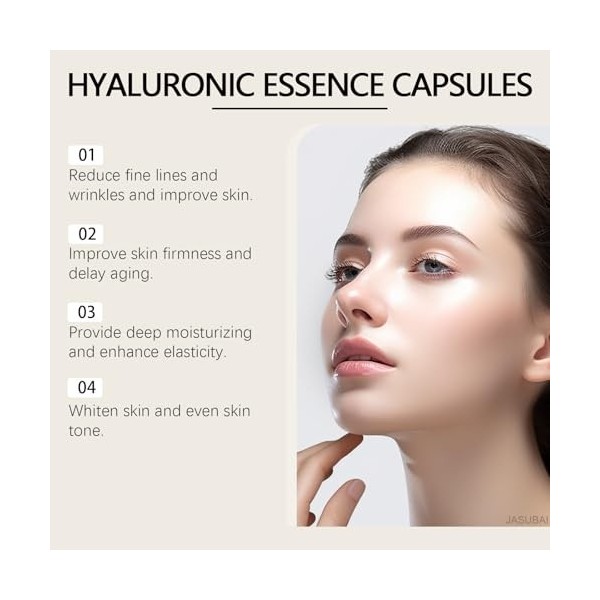 Sérum anti-âge à lacide hyaluronique et à la vitamine E pour le visage. Hydratation intense, cible les ridules, lifting des ...