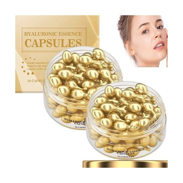 Sérum anti-âge à lacide hyaluronique et à la vitamine E pour le visage. Hydratation intense, cible les ridules, lifting des ...