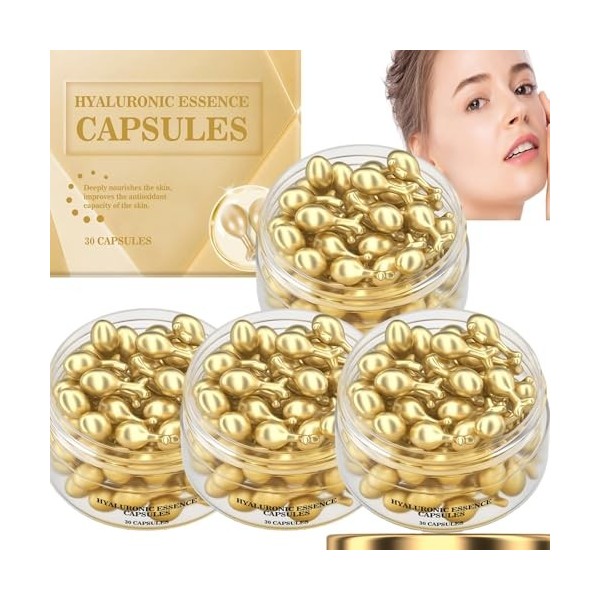 Sérum anti-âge à lacide hyaluronique et à la vitamine E pour le visage. Hydratation intense, cible les ridules, lifting des ...