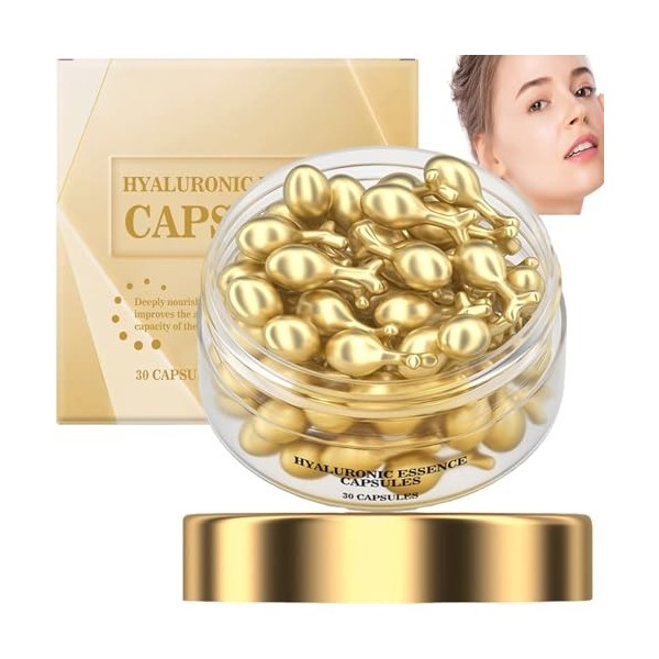 Sérum anti-âge à lacide hyaluronique et à la vitamine E pour le visage. Hydratation intense, cible les ridules, lifting des ...