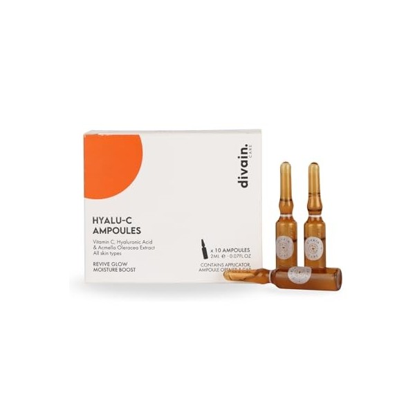 Ampoules Faciales Illuminatrices 20 ml avec Vitamine C et Acide Hyaluronique | Hydratation Profonde, Effet Lifting et Illumin