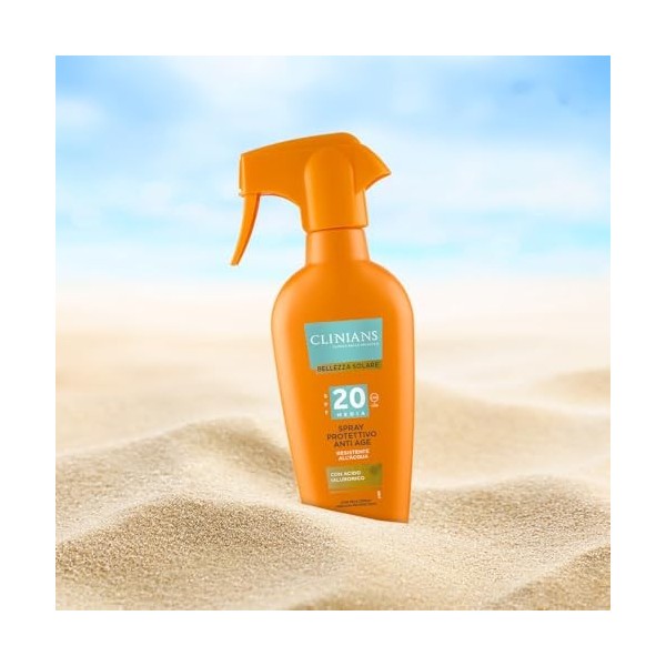 CLINIANS | Spray Protecteur Anti-Âge SPF20, avec Acide Hyaluronique, 250mL