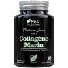 Collagène Marin et Acide Hyaluronique - 90 Gélules - Supplément de Collagène Hydrolysé de Type I avec Vitamines C, E et Minér