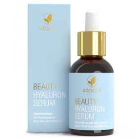 Vitactiv Beauty - Sérum hyaluronique hautement dosé - 30 ml - Soin hydratant pour le visage multi-moléculaire - Acide hyaluro