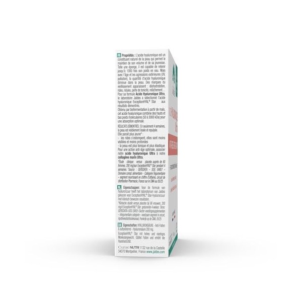 Acide Hyaluronique ULTRA Boîte de 30 Gélules | Anti-Rides & Repulpant | Efficacité Prouvée | Laboratoire Jaldes