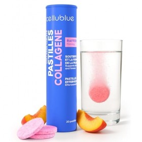 Pastilles Collagène Effervescentes Cellublue - Collagène Marin + Vitamine C - Peau Éclatante & Ferme - Cure Anti-Âge