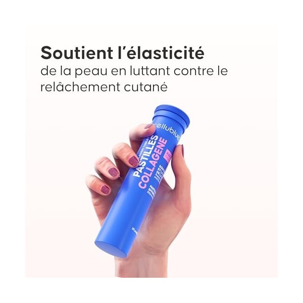 Pastilles Collagène Effervescentes Cellublue - Collagène Marin + Vitamine C - Peau Éclatante & Ferme - Cure Anti-Âge