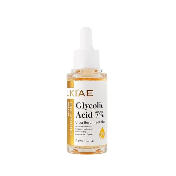 LKIAE Glycolic Acid 7% Ultra-Serum-Solution, Brightening, Moisturizing, Reduce Dark Spots, Refne Skin Texture For All Skin Ty...