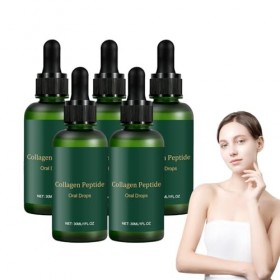 Gouttes orales de peptides de collagène - Peptides de collagène liquides pour femmes et hommes - Gouttes liquides multi-sérum...