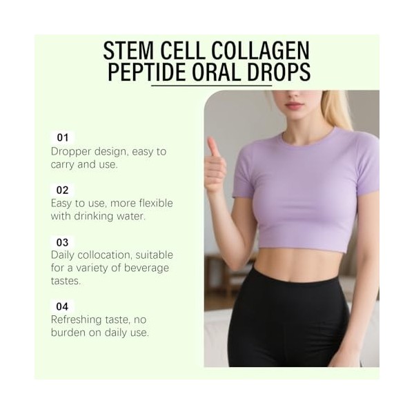 Gouttes orales de peptides de collagène - Peptides de collagène liquides pour femmes et hommes - Gouttes liquides multi-sérum...