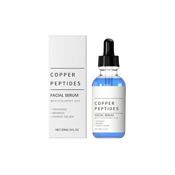 Sérum aux peptides de cuivre, sérum peptidique à lacide hyaluronique, pour le visage, anti-âge, raffermissant et réparateur. ...