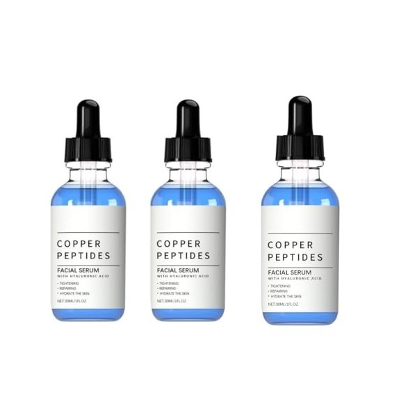 Sérum aux peptides de cuivre, sérum peptidique à lacide hyaluronique, pour le visage, anti-âge, raffermissant et réparateur. ...