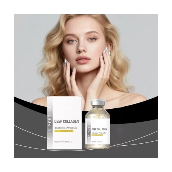 Peptides Soie Ampoule Lifting Intensive Lifting Bulbe, Sérum de peptide de collagène pour le visage, sérum facial pour femme,...