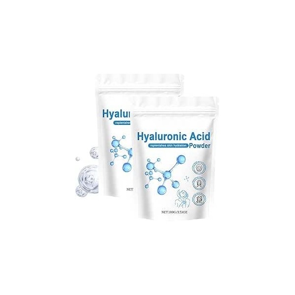 HyaluronIc Acid Powder,100g Water-Soluble Smoothing,HYaluronIc Acid Powder for Skincare,Water-Soluble for Skin Moisture, Skin...