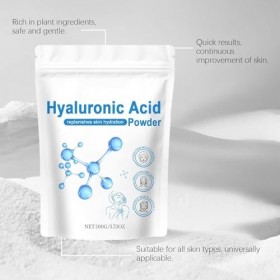 HyaluronIc Acid Powder,100g Water-Soluble Smoothing,HYaluronIc Acid Powder for Skincare,Water-Soluble for Skin Moisture, Skin...