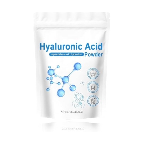 HyaluronIc Acid Powder,100g Water-Soluble Smoothing,HYaluronIc Acid Powder for Skincare,Water-Soluble for Skin Moisture, Skin...