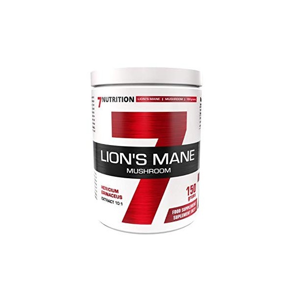 7Nutrition Mane du lion | 150g | Extrait 10:1 De Poudre Doursin | Amélioration De La Mémoire | Soutien Du Système Nerveux | 