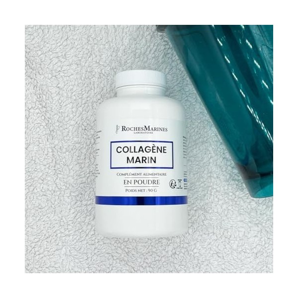 Roches Marines - Complément alimentaire Collagène marin en poudre - Pot de 90 g - Confort articulaire - Beauté de la peau - P